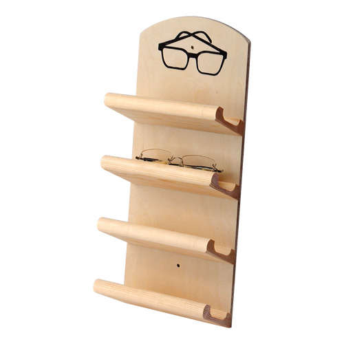 Eliga Brillenhalter für Sauna aus Schichtholz für 4 Brillen mit